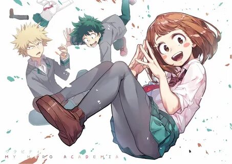 Uraraka, Bakugou and Deku My Hero Academia Boku no hero acad