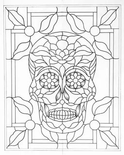 Sugar Skull Etsy in 2022 Glass painting patterns, Stained gl