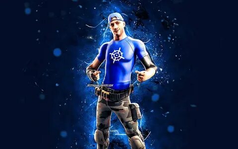 Banner Trooper blue neon lights, Fortnite Battle Royale, For