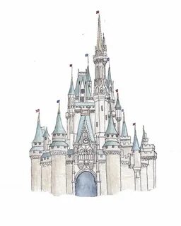 Disney Castle Watercolor Cinderella Castle Magic Kingdom Ets