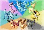 Eevee Evolutions (gift for a Friend) by Dari-Draws on Devian