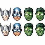 Paper Avengers Masks 8ct- Party City Avengers party, Avenger