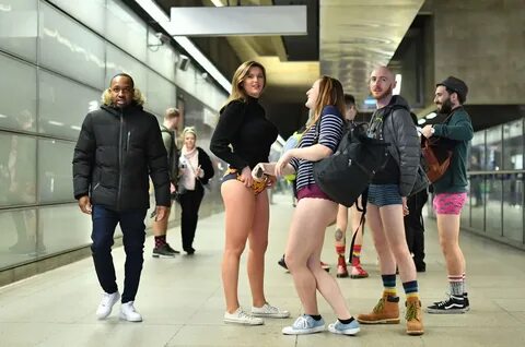 Passengers strip down to pants for No Trousers Tube Ride Shr