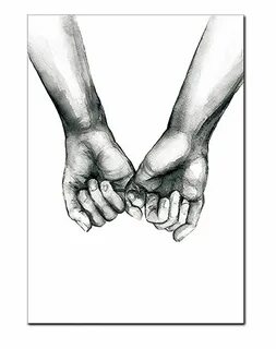 Hand In Hand Nordic Contracted Canvas Painting Abstract Sket