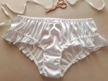 White Silk Panties With Frill Handmade Silk Knickers Women E