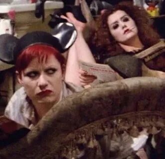 Nell and Pat as Columbia and Magenta in The Rocky Horror Pic