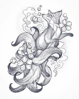 sketch character Fox tattoo design, Fox tattoo sketch, Fox t