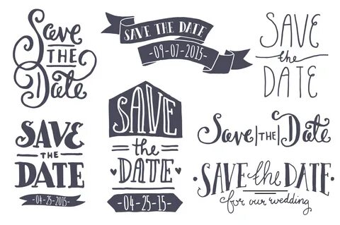 Download Save The Date Vintage Style And Brides Clipart PNG 