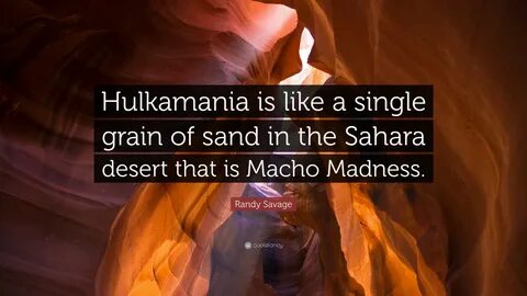 Randy Savage Quote: "Hulkamania is like a single grain of sa