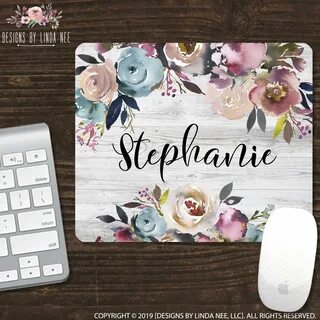 Custom Mousepad Floral Mousepad Monogram Mouse Pad Office Et