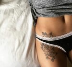 a Tattoos Tattoos, Flower tattoos, Hip thigh tattoos