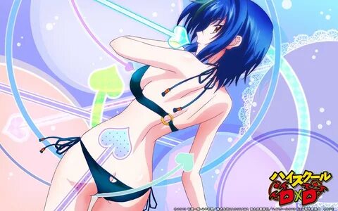 ass bikini blue hair highschool dxd short hair swimsuit tagm