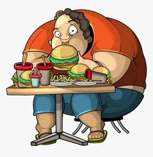 Clip Art Fat Man Eating Donuts - Fat Man Eating Cartoon, HD 