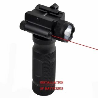 Tactical ForeGrip Hand Grip CREE LED Flashlight Red Laser Si