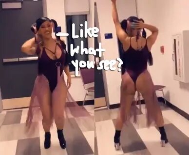 Cardi B Dances In A Thong Bodysuit & Calls Out Haters For 'T