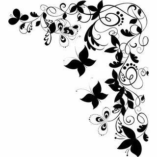 Butterfly Clip Art Butterfly Floral Decorative Corner Wall A