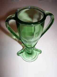 Fostoria Tut Vase 2288, Elegant Green Glass, ca 1925