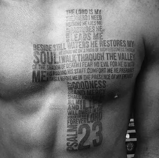 40 Psalm 23 Tattoo Designs For Men - Bible Verse Ink Ideas D