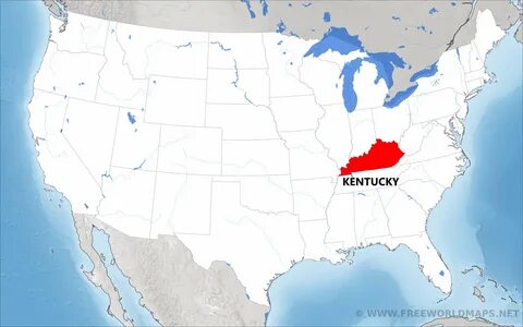 Where is Kentucky located on the map?