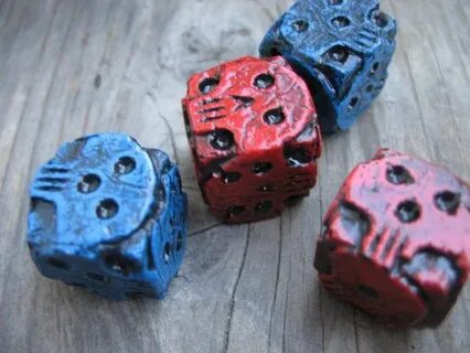 Hand Cast Blue Skull Dice Gaming Geek Accessories Unique Ets