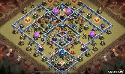 Copy Base Town Hall 13 TH13 Ring/Farm/Trophy base v447 With 