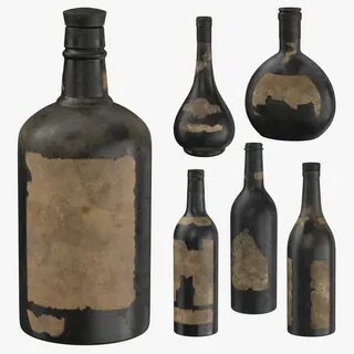 3D old bottles alcohol model - TurboSquid 1235837