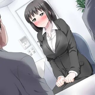 Safebooru - black eyes black hair blush breasts chair chupim