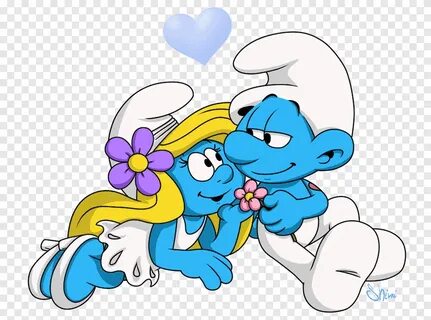 Smurf and Smurfette illustration, Smurfette Неуклюжий Smurf 