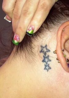3 stars behind my ear 8th tattoo Star tattoos, Star tattoo o