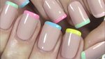 French Manicure Nail Tutorial Colorful Pastel French Mani Va