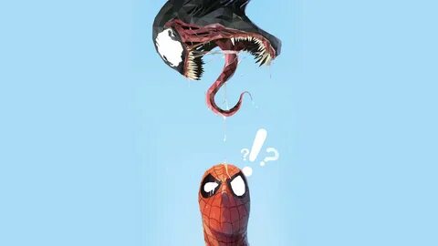 Spider-Man vs Venom Minimal Artwork 4K 8K #Artwork #Minimal 