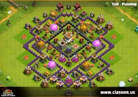 Town Hall 8 - TROPHY Base Map #4 - Clash of Clans Clasher.us