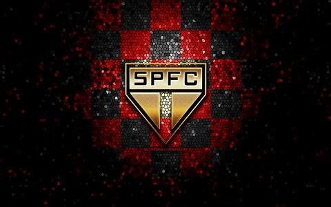 Download imagens São Paulo FC, glitter logotipo, Série, verm