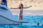Sarah Hyland in High-Rise Bikini on a Boat in Cabo San Lucas