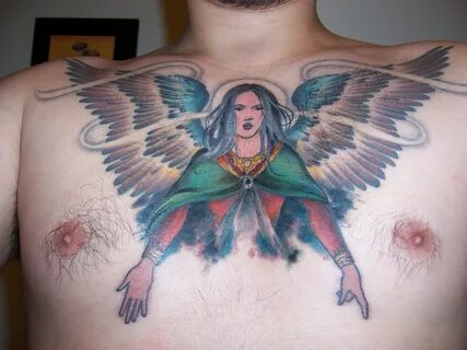 Angel Chest Tattoo Images & Designs