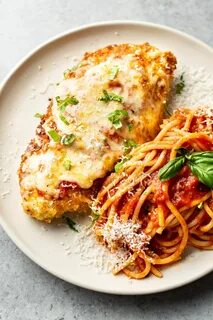 This easy crispy chicken parmesan recipe is cooked in a skil