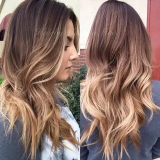 Ombre and messy curls Kapsels, Balayage kapsel, Herfstkapsel