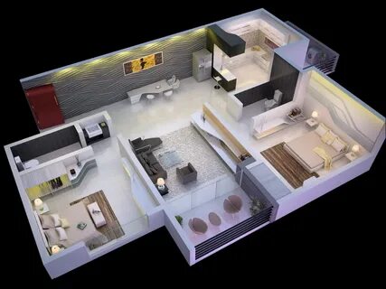 25 Extra 2 Bed room 3D Flooring Plans - Full Home Designing 