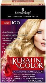 Schwarzkopf Keratin Hair Color, Vanilla Blonde 10.0, 2.03 Ou