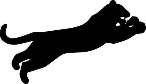 Black silhouette of a panther on a white background free ima