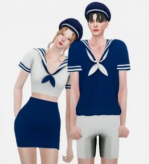 Sims 4 cc) Sailor Outfit Male and Female SFS Sailor outfits,