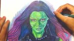 Drawing GUARDIANS OF THE GALAXY - GAMORA - YouTube
