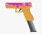Clipart Gun File - Glock With Extended Clip Drawing, HD Png 