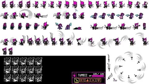 Tömbii Susie Deltarune Sprite Sheet WIP ??? by TombiiTiikeri