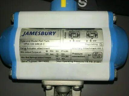 Купить Jamesbury actuated valve VPVL100 Б/У на Аукцион из Ам