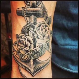Anchor tattoos, Tattoos, Rose tattoos