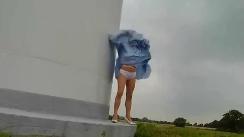 Wind blowing up dress - YouTube