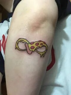 Infinity pizza tattoo in honor of national pizza day. Mini t