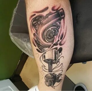 Turbo tattoo Piston tattoo, Cool chest tattoos, Mechanic tat