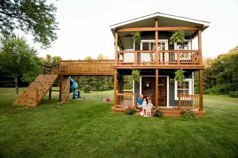 This Dad Built A Two-Story Playhouse For His Daughters And M